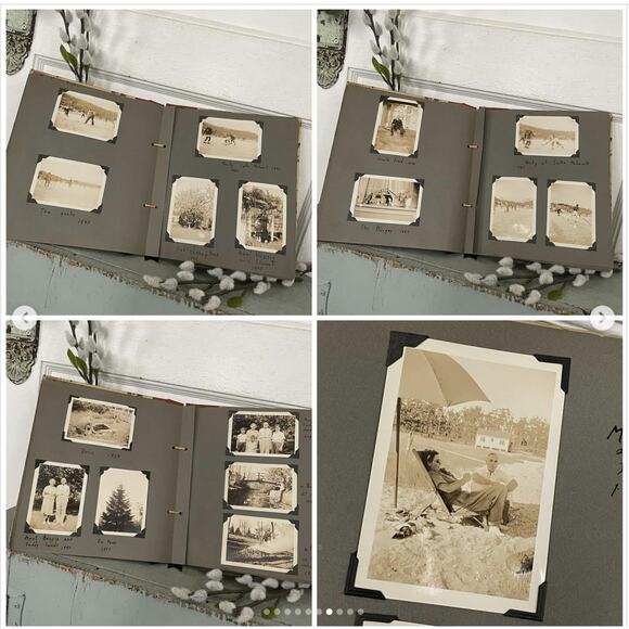 Vintage Snapshots Photograph Scrapbook BW Family NJ Home Beach Cottage Boat Lake - Picture 7 of 10